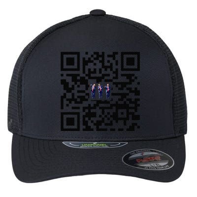 Funny Qr President Trump Dancing Scan And Dance Flexfit Unipanel Trucker Cap