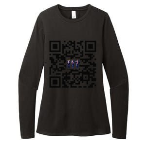 Funny Qr President Trump Dancing Scan And Dance Womens CVC Long Sleeve Shirt