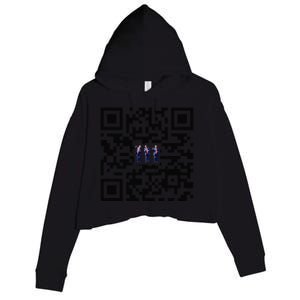 Funny Qr President Trump Dancing Scan And Dance Crop Fleece Hoodie