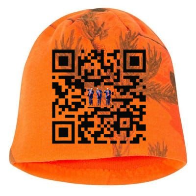 Funny Qr President Trump Dancing Scan And Dance Kati - Camo Knit Beanie