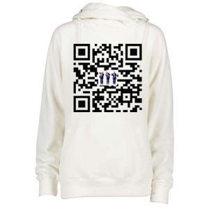 Funny Qr President Trump Dancing Scan And Dance Womens Funnel Neck Pullover Hood