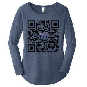 Funny Qr President Trump Dancing Scan And Dance Women's Perfect Tri Tunic Long Sleeve Shirt