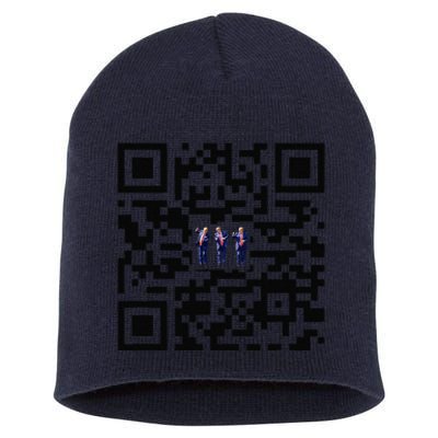 Funny Qr President Trump Dancing Scan And Dance Short Acrylic Beanie