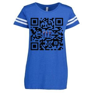 Funny Qr President Trump Dancing Scan And Dance Enza Ladies Jersey Football T-Shirt