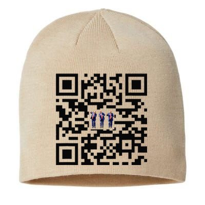 Funny Qr President Trump Dancing Scan And Dance Sustainable Beanie