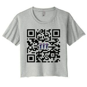 Funny Qr President Trump Dancing Scan And Dance Women's Crop Top Tee