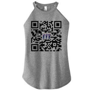 Funny Qr President Trump Dancing Scan And Dance Women's Perfect Tri Rocker Tank