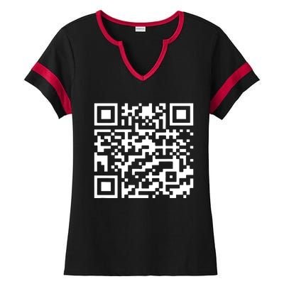 Funny Qr President Trump 45/47 Trump Dancing Code Ladies Halftime Notch Neck Tee