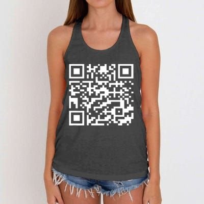 Funny Qr President Trump 45/47 Trump Dancing Code Women's Knotted Racerback Tank