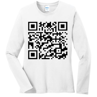 Funny Qr President Trump 45/47 Trump Dancing Code Ladies Long Sleeve Shirt