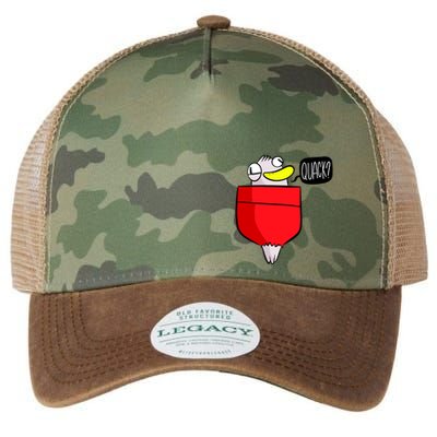 Funny Quack Pocket Duck Duckling Pocket Print Legacy Tie Dye Trucker Hat