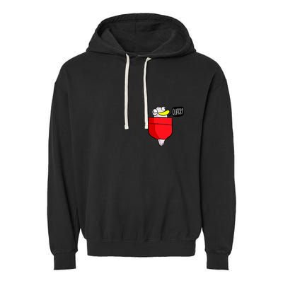 Funny Quack Pocket Duck Duckling Pocket Print Garment-Dyed Fleece Hoodie