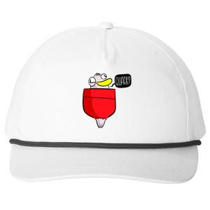 Funny Quack Pocket Duck Duckling Pocket Print Snapback Five-Panel Rope Hat