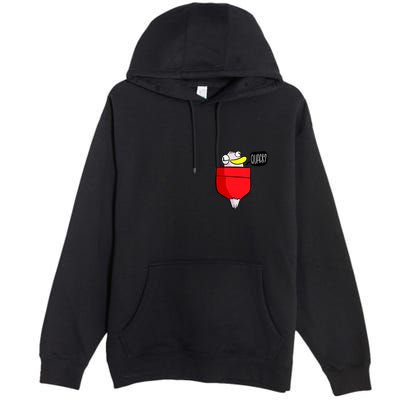 Funny Quack Pocket Duck Duckling Pocket Print Premium Pullover Hoodie