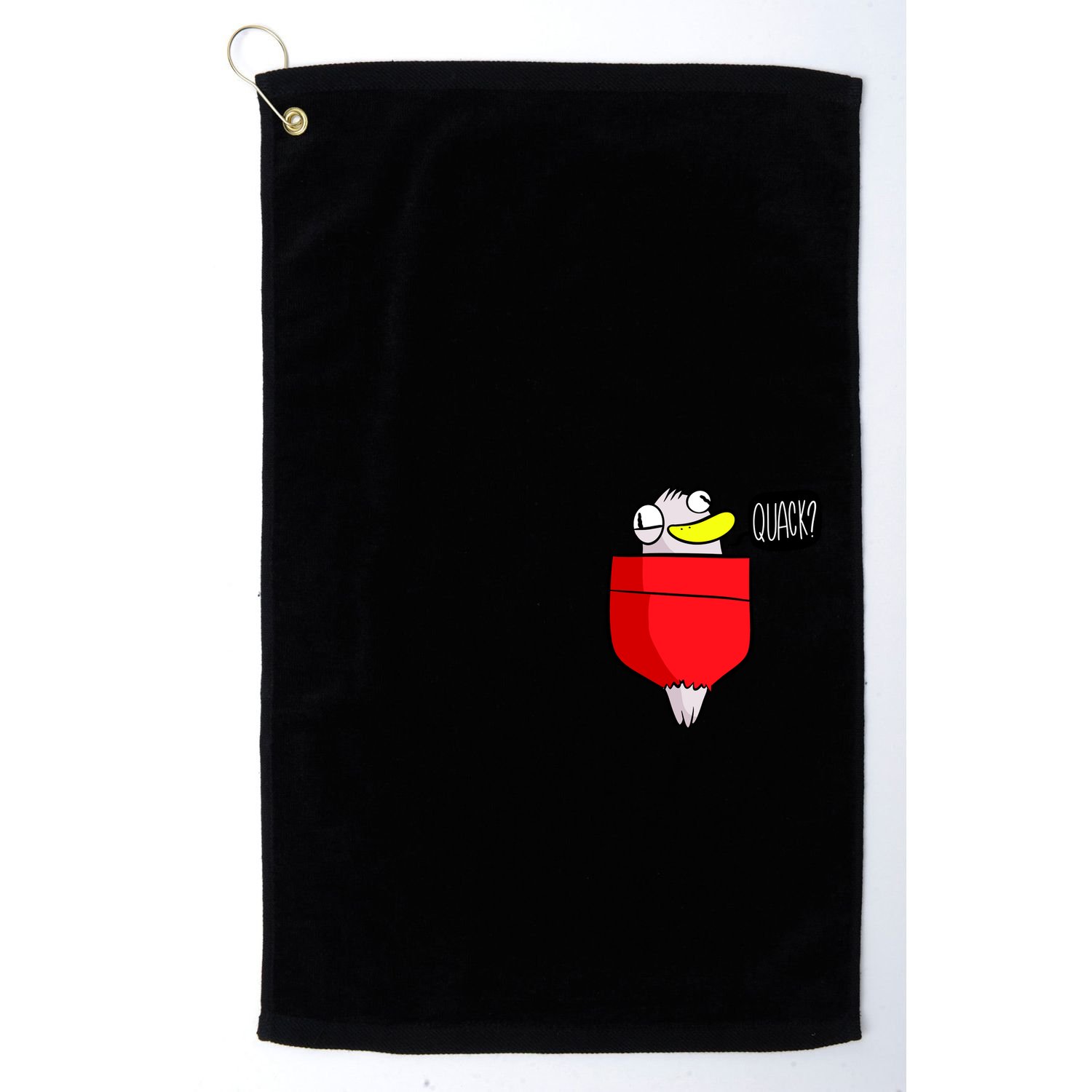 Funny Quack Pocket Duck Duckling Pocket Print Golf Towel