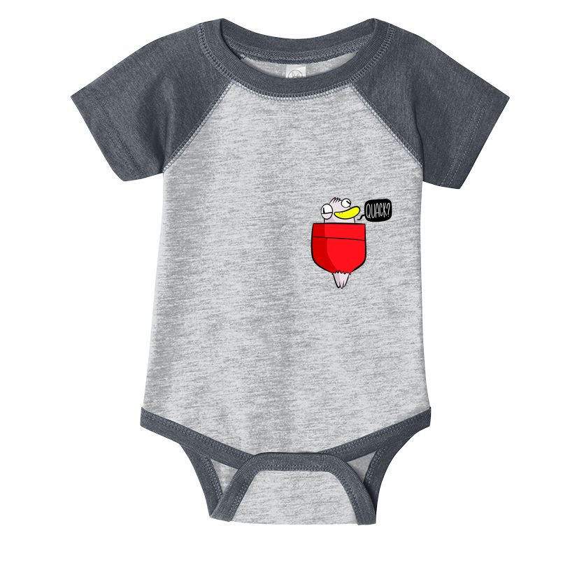 Funny Quack Pocket Duck Duckling Pocket Print Infant Baby Jersey Bodysuit