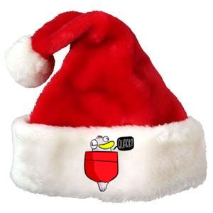 Funny Quack Pocket Duck Duckling Pocket Print Premium Christmas Santa Hat