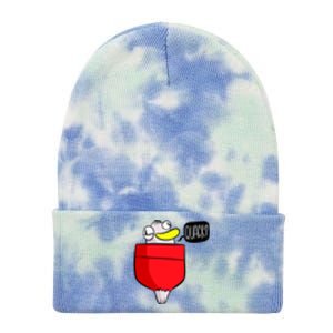 Funny Quack Pocket Duck Duckling Pocket Print Tie Dye 12in Knit Beanie