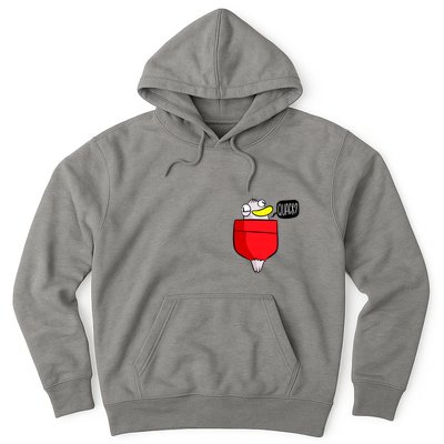 Funny Quack Pocket Duck Duckling Pocket Print Hoodie