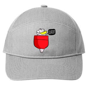 Funny Quack Pocket Duck Duckling Pocket Print 7-Panel Snapback Hat