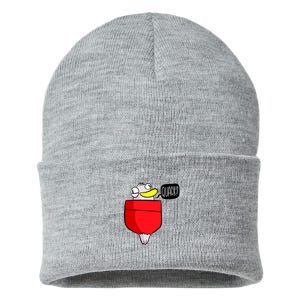 Funny Quack Pocket Duck Duckling Pocket Print Sustainable Knit Beanie