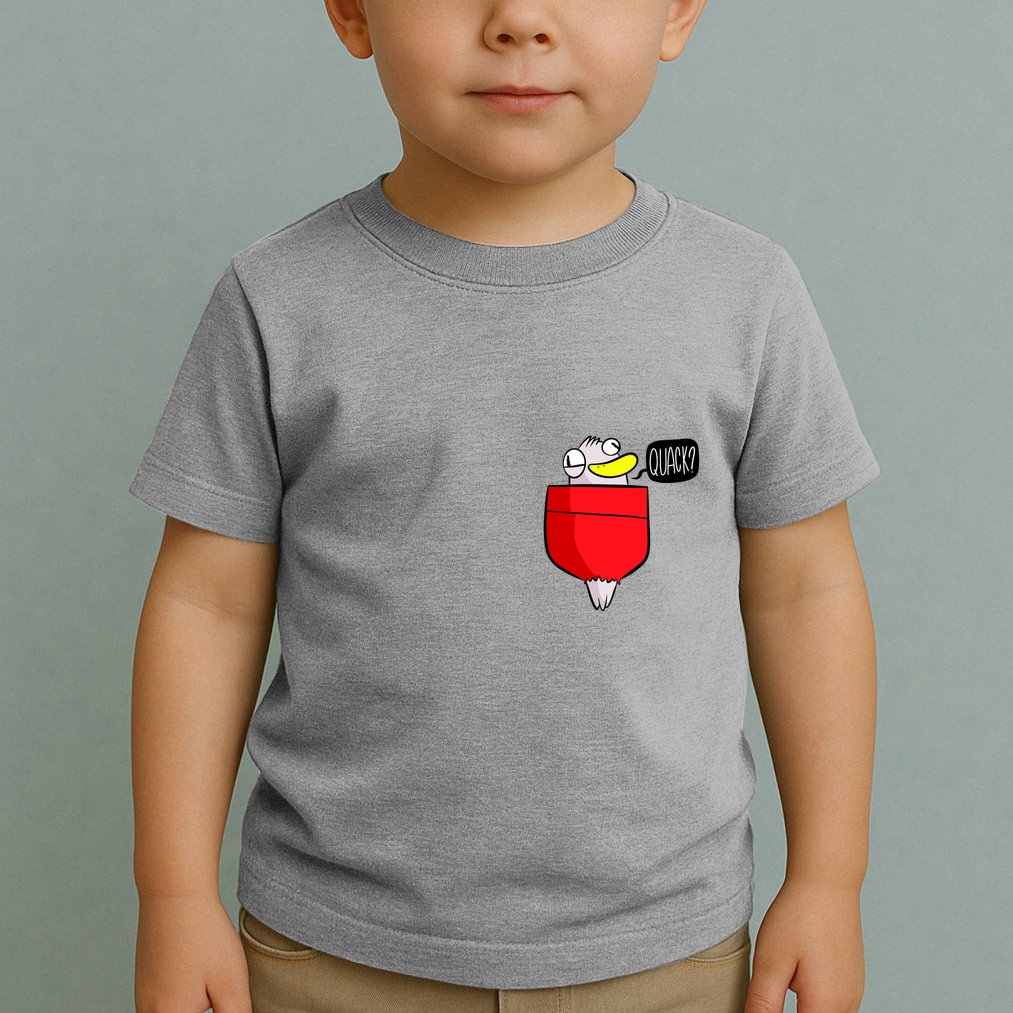 Funny Quack Pocket Duck Duckling Pocket Print Toddler T-Shirt