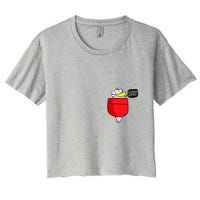 Funny Quack Pocket Duck Duckling Pocket Print Crop Top