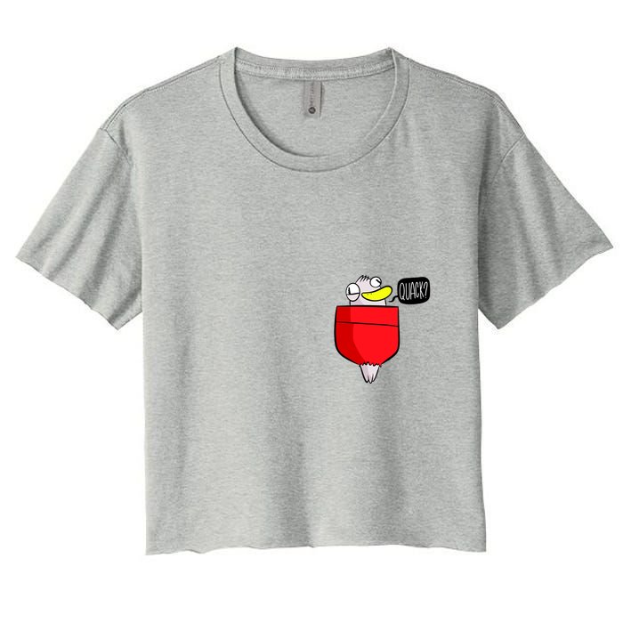 Funny Quack Pocket Duck Duckling Pocket Print Crop Top