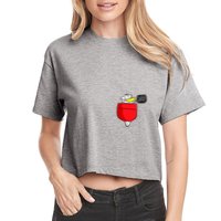 Funny Quack Pocket Duck Duckling Pocket Print Crop Top