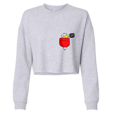 Funny Quack Pocket Duck Duckling Pocket Print Cropped Pullover Crew