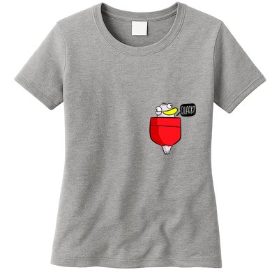 Funny Quack Pocket Duck Duckling Pocket Print Womens T-Shirt