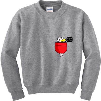 Funny Quack Pocket Duck Duckling Pocket Print Kids Sweatshirt