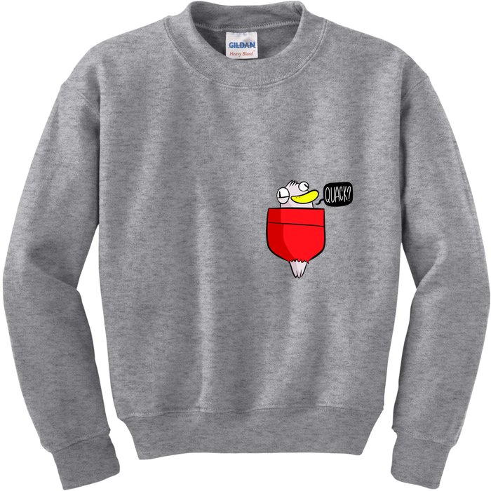 Funny Quack Pocket Duck Duckling Pocket Print Kids Sweatshirt