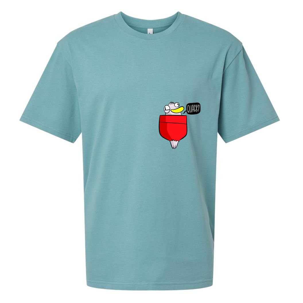Funny Quack Pocket Duck Duckling Pocket Print Sueded Cloud Jersey T-Shirt