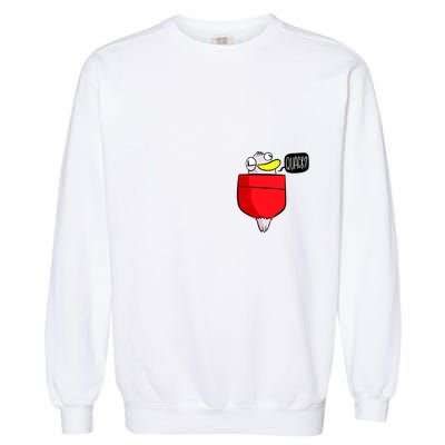 Funny Quack Pocket Duck Duckling Pocket Print Garment-Dyed Sweatshirt