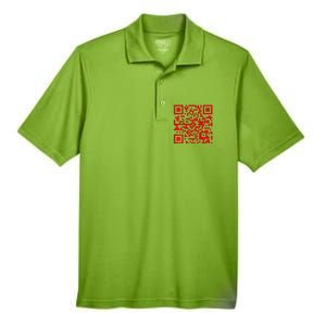 Funny Qr President Trump Dance Code 2 Side Men's Origin Performance Pique Polo