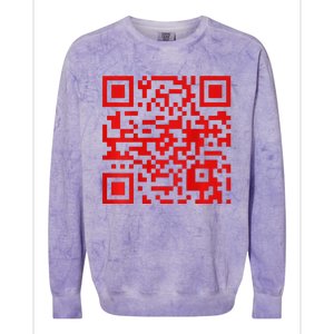 Funny Qr President Trump Dance Code 2 Side Colorblast Crewneck Sweatshirt