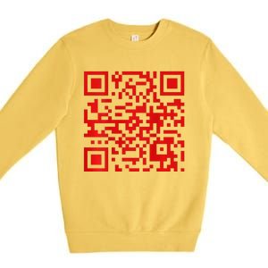 Funny Qr President Trump Dance Code 2 Side Premium Crewneck Sweatshirt