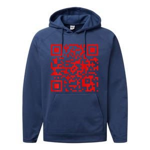 Funny Qr President Trump Dance Code 2 Side Performance Fleece Hoodie