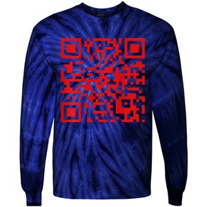 Funny Qr President Trump Dance Code 2 Side Tie-Dye Long Sleeve Shirt