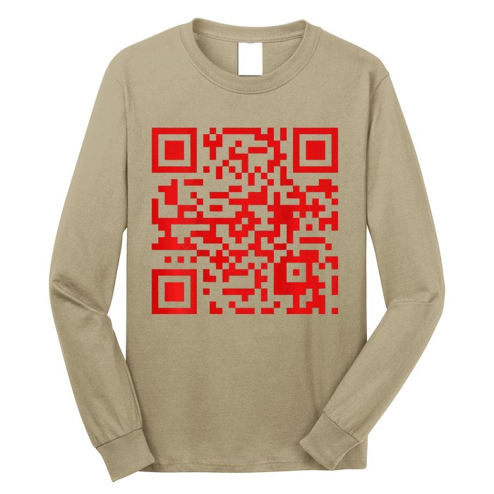 Funny Qr President Trump Dance Code 2 Side Long Sleeve Shirt