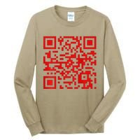 Funny Qr President Trump Dance Code 2 Side Tall Long Sleeve T-Shirt