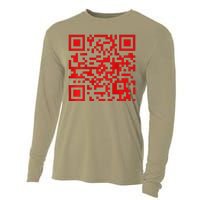 Funny Qr President Trump Dance Code 2 Side Cooling Performance Long Sleeve Crew