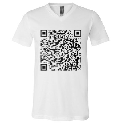 Funny Qr President Trump 4547 Trump Dancing Code V-Neck T-Shirt