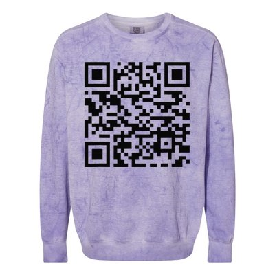 Funny Qr President Trump Dancing Scan And Dance Colorblast Crewneck Sweatshirt