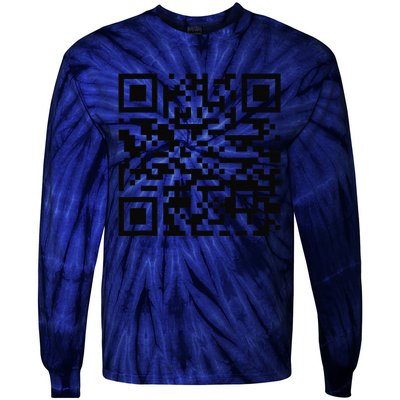 Funny Qr President Trump Dancing Scan And Dance Tie-Dye Long Sleeve Shirt