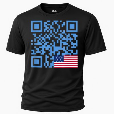 Funny Qr President Trump Dance Code Usa Flag Cooling Performance Crew T-Shirt