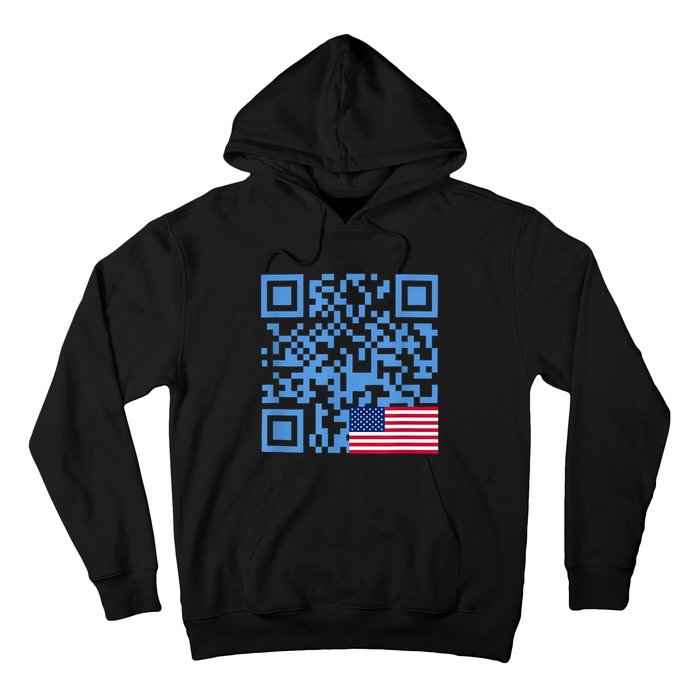 Funny Qr President Trump Dance Code Usa Flag Hoodie