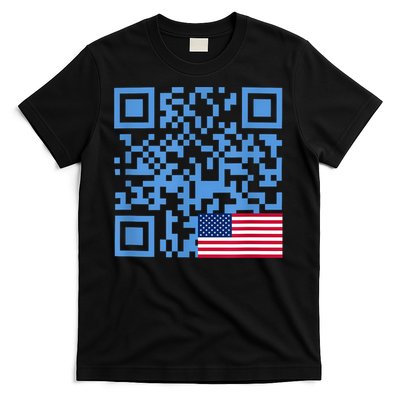 Funny Qr President Trump Dance Code Usa Flag T-Shirt