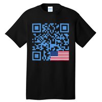 Funny Qr President Trump Dance Code Usa Flag Tall T-Shirt